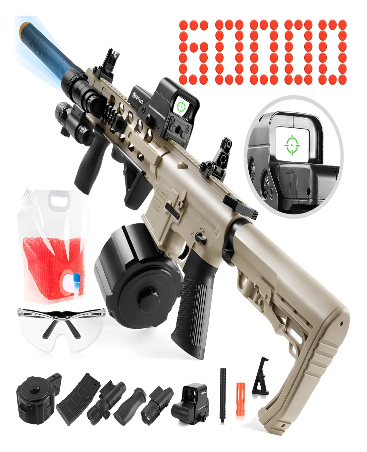 674E-2c Pistol Hydrogel BEIGE Hidrogel Electrica Rifle Láser Beige