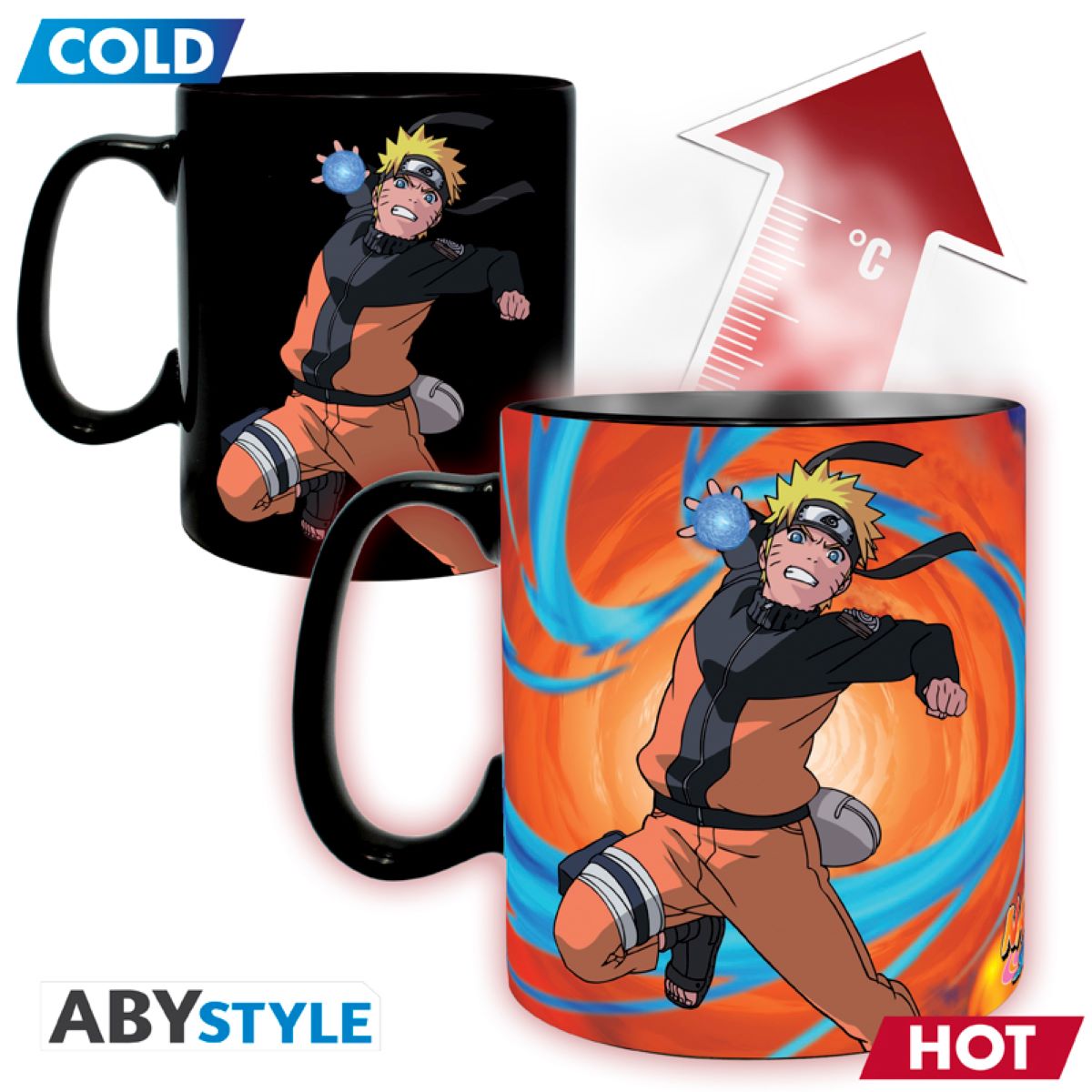 Naruto Shippuden, Naruto & Sasuke, Gift Set: taza térmica y portavasos (set de 2 piezas)