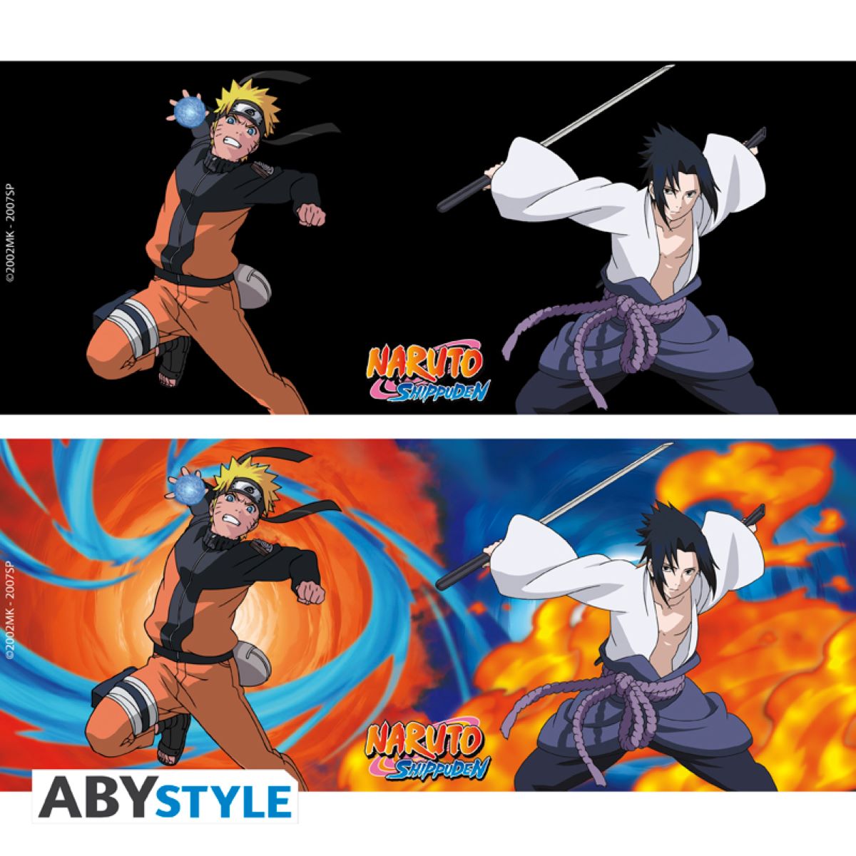 Naruto Shippuden, Naruto & Sasuke, Gift Set: taza térmica y portavasos (set de 2 piezas)