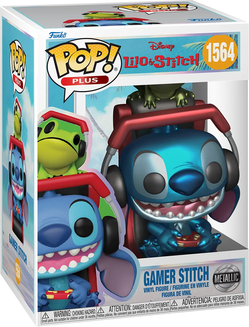 1564.- POP! PLUS -Gamer Stitch with Frog (Metallic)