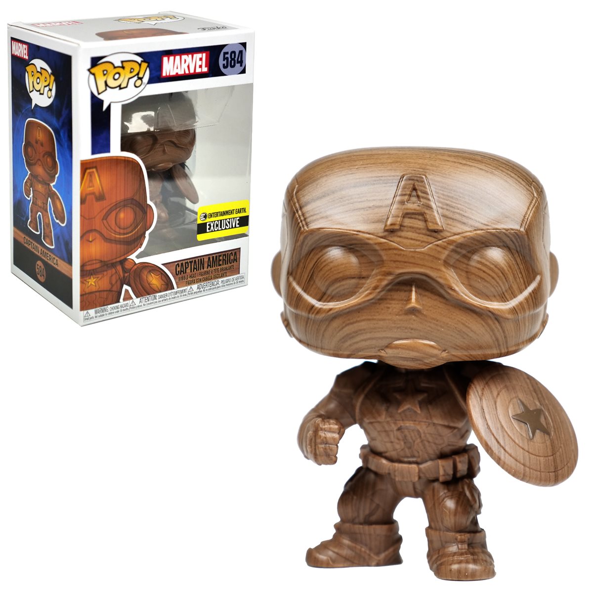 584.- POP! MARVEL - Captain America (Wood Deco) (EXCL. ENTERTAINMENT EARTH)